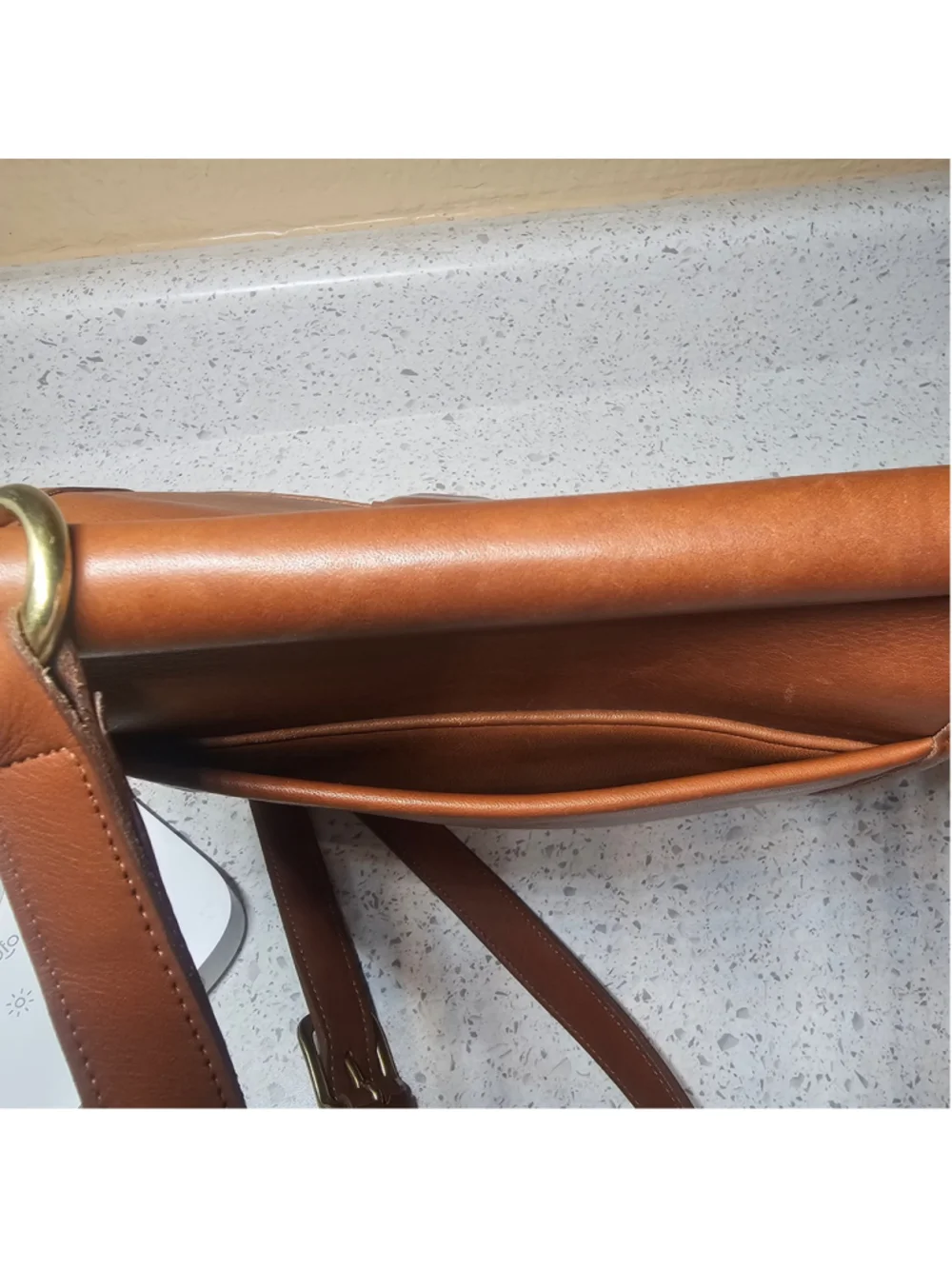 Vintage Coach British Tan Leather Dowel Crossbody Bag - Picture 13 of 13